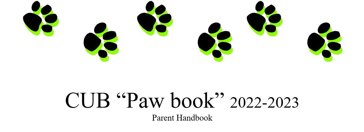 Cub Paw Book 2022-2023 with picture of paws